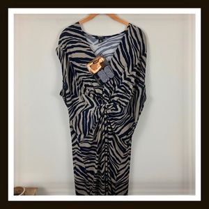 IMAN Zebra Print Maxi Dress